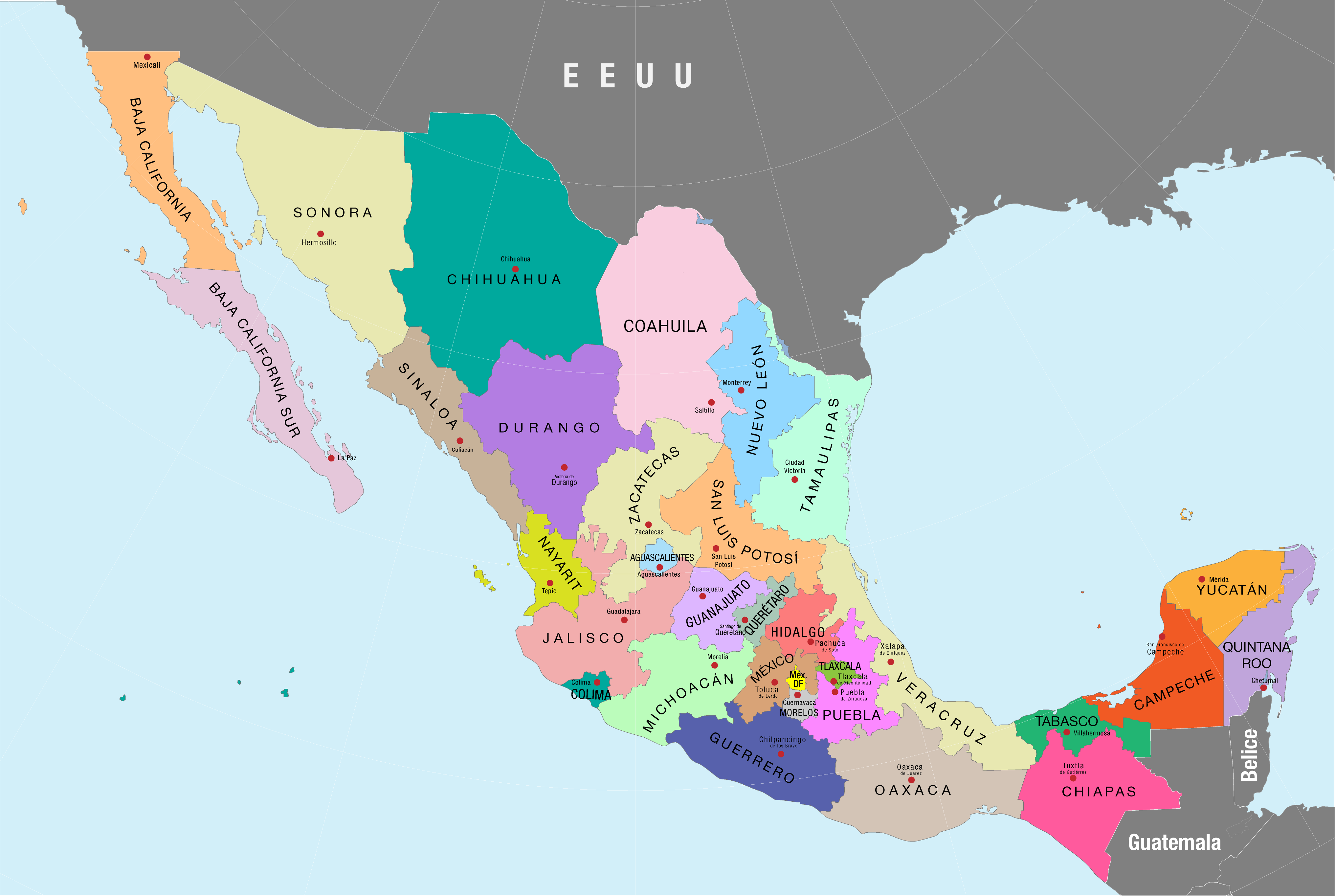 Estados de México | ¿Cuáles son? Y las capitales de cada estado