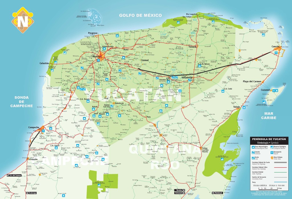 Mapa del Estado de Yucatán
