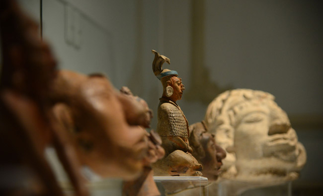 Esculturas mayas del yacimiento de Jaina