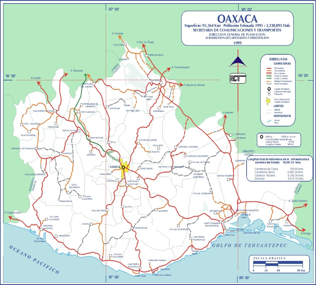 Mapa estado Oaxaca