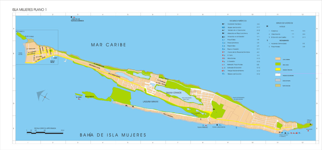 Mapa de Isla Mujeres