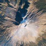 Vista del volcán Popocatépetl desde el aire