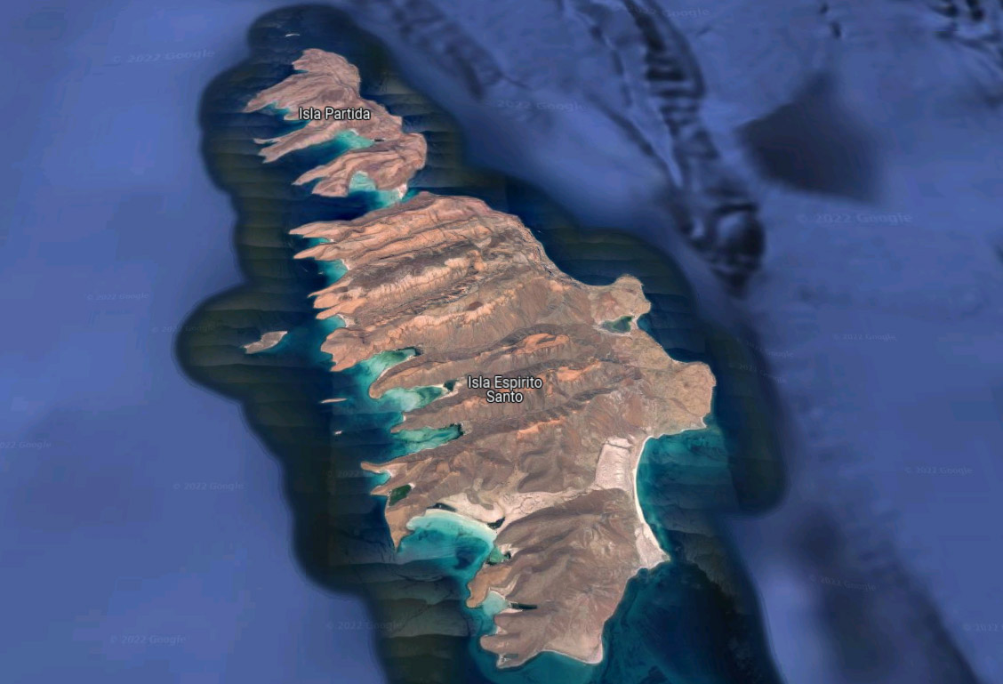 Vista aérea de la isla Espíritu Santo