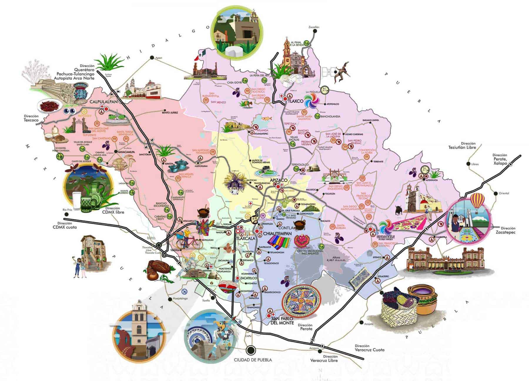 Mapa de Turismo del Estado Tlaxcala