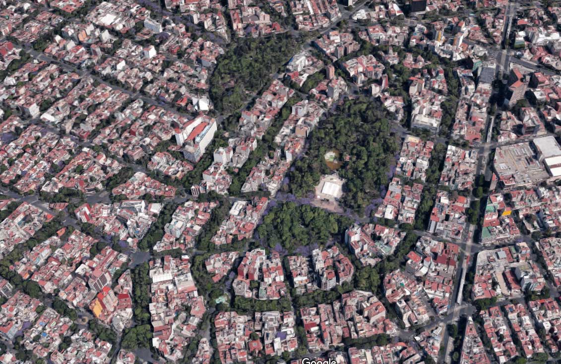 Vista de Hipódromo Condesa con Google Maps