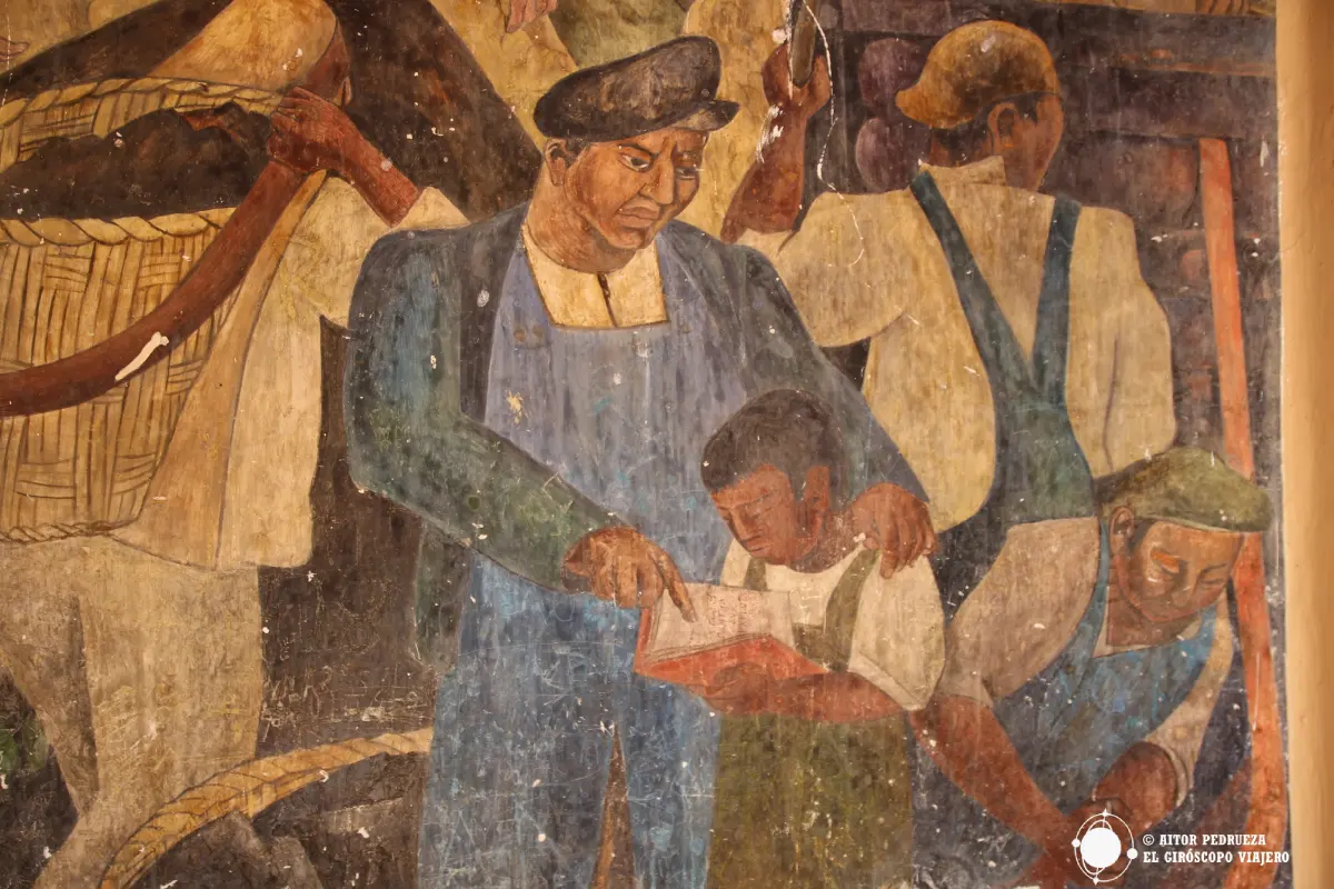 Mural en la Escuela Emiliano Zapata de la Colonia Industrial