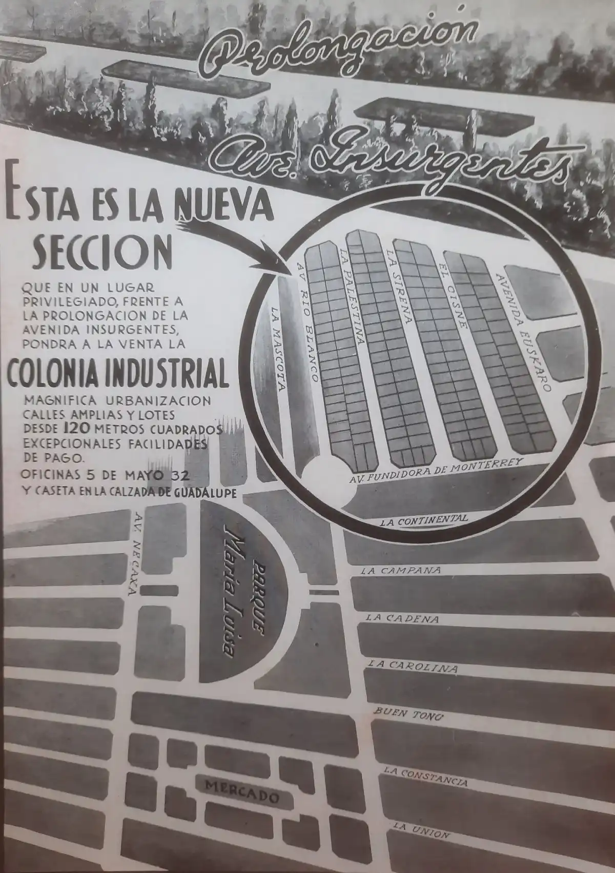 Publicidad de la época de la Colonia Industrial